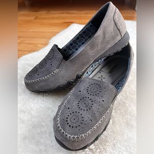Skechers Gray Perforated Slip-On Loafers